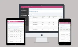 Logistics app screens